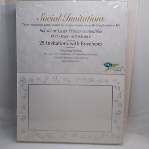 AMPAD Social INVITATIONS Hearts & Roses 25 Cards & Envelopes, Wedding, NIP